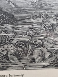 Image 9 of LARGE STATEMENT PIECE "1800's Dante Inferno Gustave Dore" page with preserved spider web - C