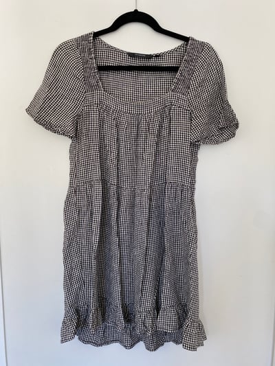 Image of Gingham Black Dress 