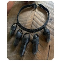 Image 2 of The Empress Necklace XXL - Giant Smokey Quartz and Black Leather