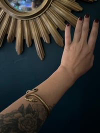 Image 6 of Magnifique bracelet en laiton massif en forme de serpent, 1930-40! Ajustable