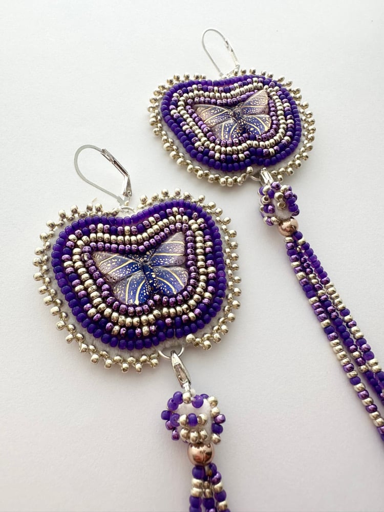 Image of Purple Butterfly Earrings