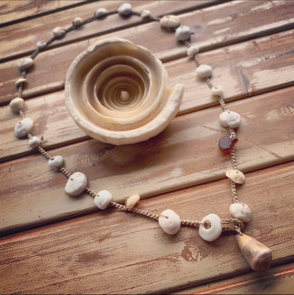 Image of Hawaiian puka shell wrap necklace