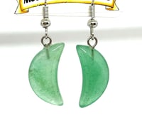 Image 1 of Green Aventurine Moon Earrings