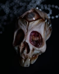 Image 13 of Third Eye Skull pendant, stainless chain , moon stone eye, OOAK one of a kind 