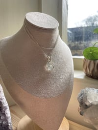 Image 3 of Silver Black Mica Heart Crystal Necklace