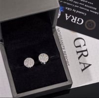 Image 5 of 10mm Hip Hop Round 925 VVS1 Moissanite Earrings 
