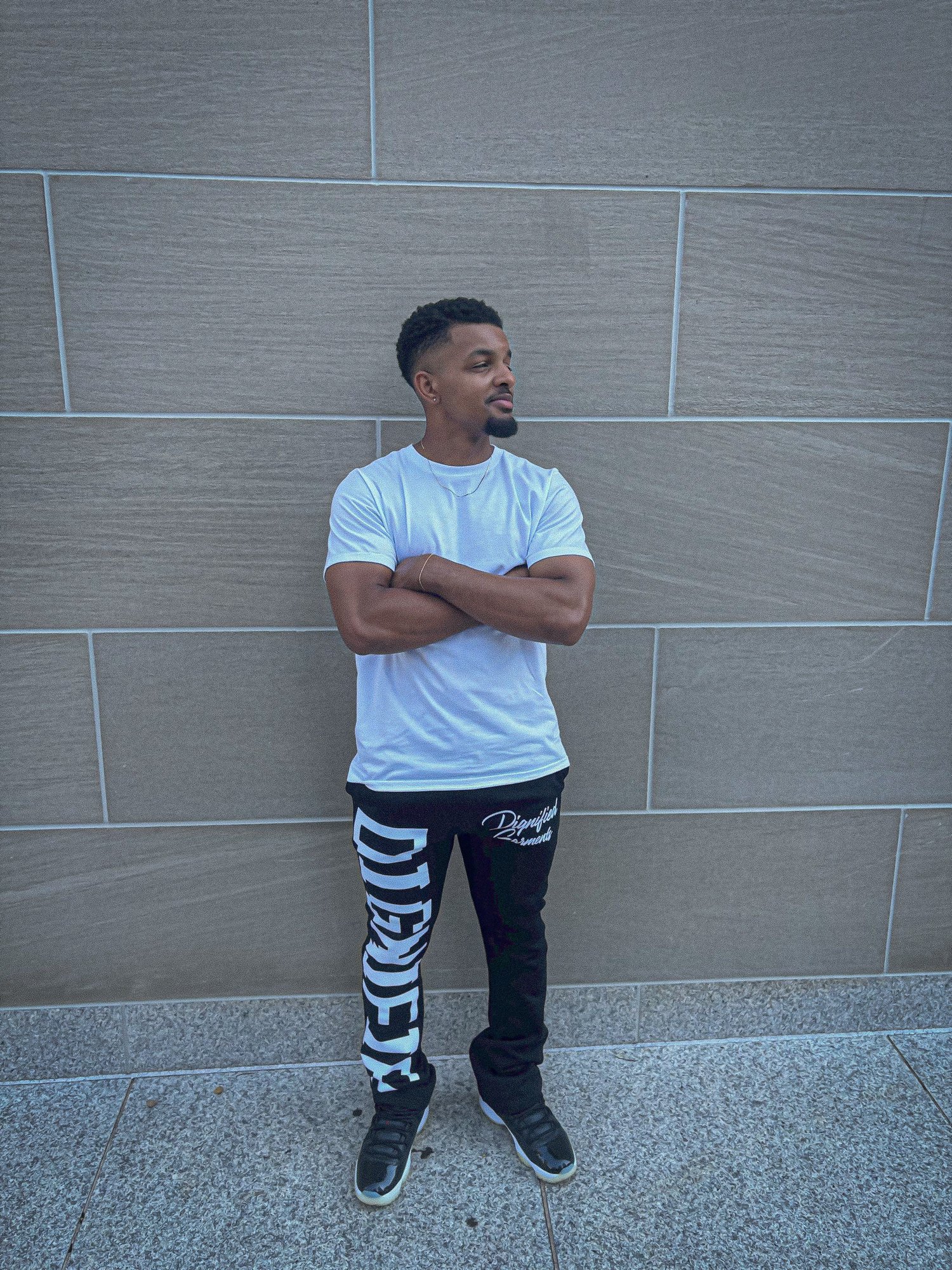 Image of Dignified Stacked Sweatpants (Raven) 