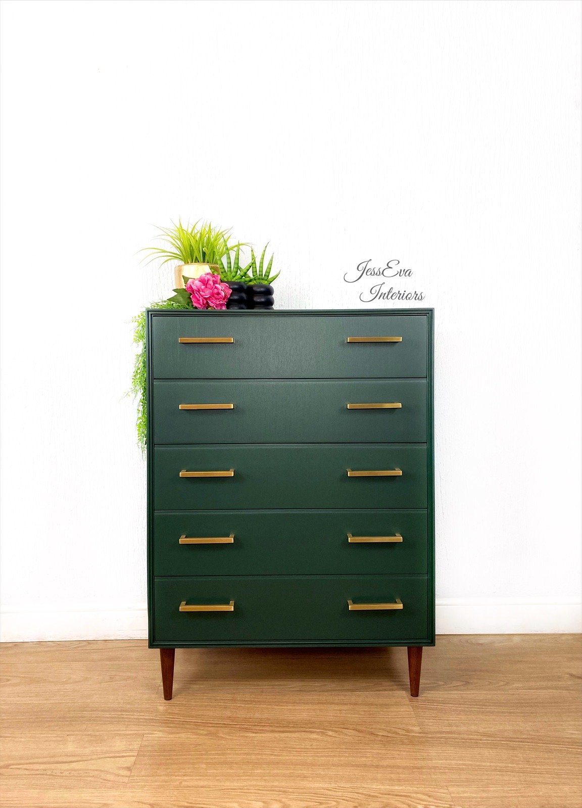 Dark green deals chest of drawers