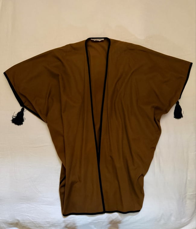 1976 Yves Saint Laurent Russian collection wool cocoon coat with tassels