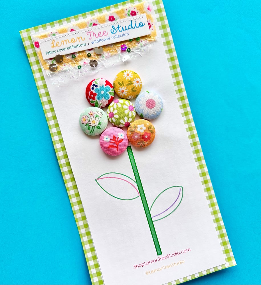 Image of Fabric Covered Buttons - Wildflower Collection