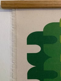 Image 4 of 'Altogether' Organic cotton Wall Hanging in Green Vintage Groove Design