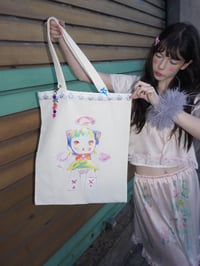 Image 1 of ♫• ℜ3𝔫 + 𝔗3𝔰0𝔯𝔬 ★Green angel tote bag