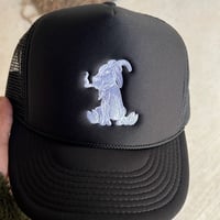 Image 8 of Too High Trucker Hat (Black in stock)
