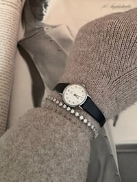 Image 4 of Vintage Ladies Dainty Silver Dial Leather Watch 
