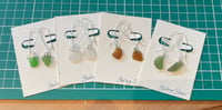 Image 1 of Sterling Silver Diamond Cut XL Sea Glass Earwires