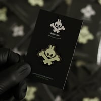Image 1 of Bunnyskull hard enamel pin badge - Ltd Glow In The Dark edition