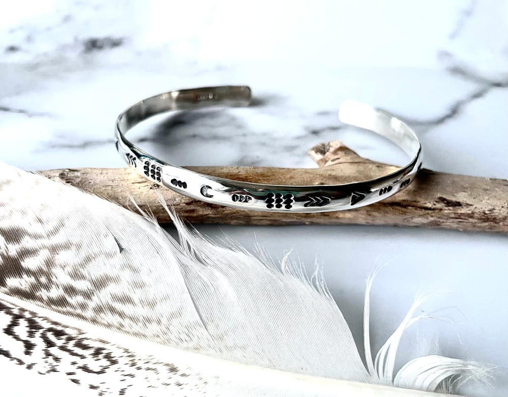 2 Silver Bracelets Aztec And Moon And Stars Sterling Silver 925