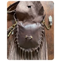 Image 4 of The Devana Crossbody Fringe - Buttery Soft Dark Brown Leather 