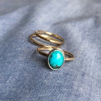 Image 4 of Hammered Bands w/ Turquoise 