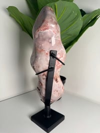 Image 3 of GROOVY AND BUBBLY PINK AMETHYST FREEFORM ON CUSTOM STAND -BRAZIL-