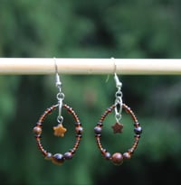 Tigers eye star earrings