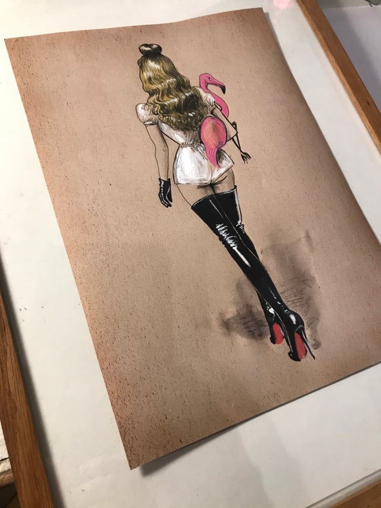 Image of Alice  with the flamingo number 58