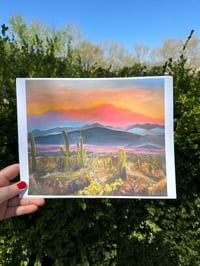 Image 1 of Sunset over Saguaro- Print