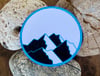 Color Block Mountain in Blue Waterproof Vinyl Sticker / Water Bottle Sticker / Hydroflask Sticker 