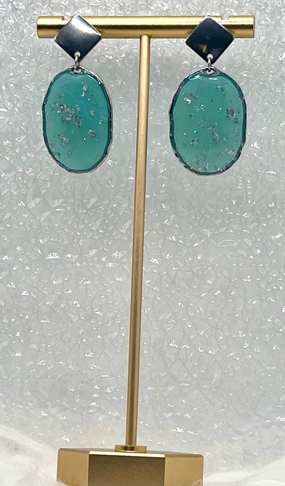 Image of TEAL & SILVER DANGLES 