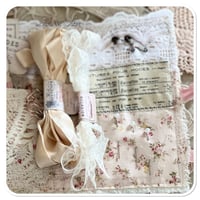 Image 9 of French shabby tattered  Sewing Book/Needle book with lace samples