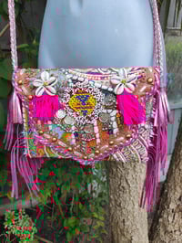 Image 1 of Chilean Bag -Pink fringes and strap