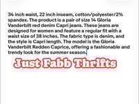 Image 3 of New size 14, Gloria Vanderbilt red denim Capri #705*1LB