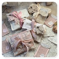 Image 5 of petite vintage french lace sewing pouch and vintage sewing notions