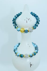 Image 1 of  Blue, Gold Beads & Rhinestones 