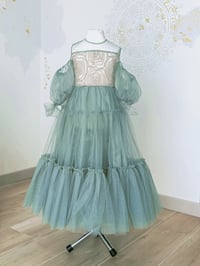 Image 1 of Photography dress - Elvina girl size 110 - sage | photo props | tulle dress