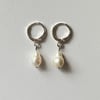 freshwater pearl huggie hoop earrings
