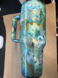 40oz galaxy tyedye green blue 