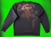 Image 3 of “JUMPING SPIDER” CUSTOM BLEACH PAINTED PULLOVER SWEATER XL