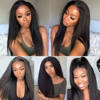 Image 11 of Kinky Straight 3 IN 1 Half Wig Human Hair 