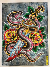 Image 3 of Dagger Fight 11”x14” print