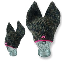 Light Camo Ear Beanie with Neon Pink Trim