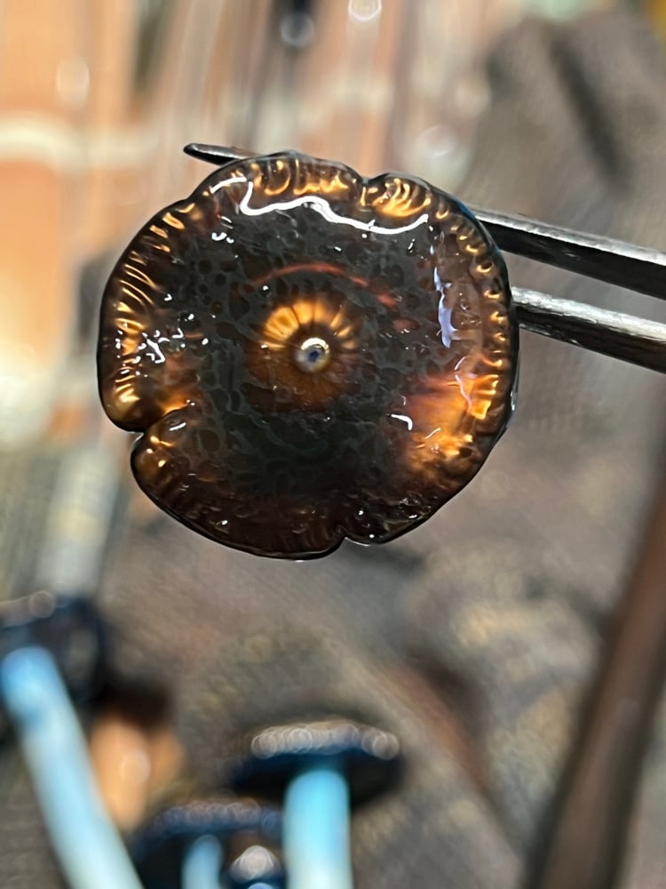 Image of Wavy Blue Staining Mushroom Pendant