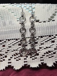Image 2 of Short Chainmail Earrings 