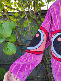 Image 3 of Wanderlust - Velvet evil eye protection jacket - Hot pink 6-12uk