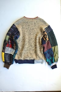 Image 2 of Upcycled Patchwork Sweater Yellow x Gray M/L
