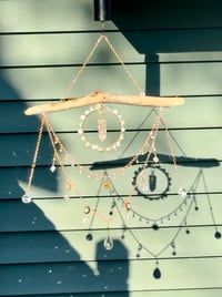 Image 1 of Driftwood suncatcher w/Amazonite and Angel Aura Quartz point 