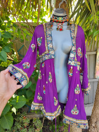 Image 9 of Sienna Glitter wrap dress -Purple 