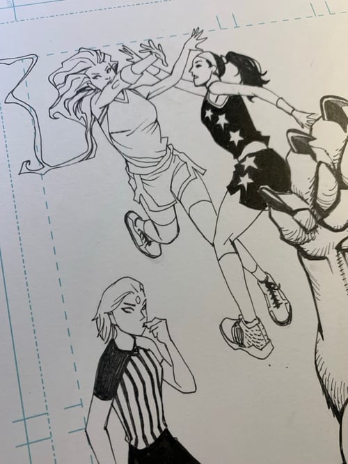 Image of TITANS #21 COURTSIDE VARIANT COVER original art