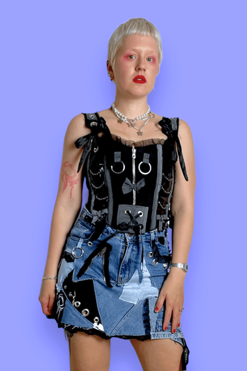 Image of Upcycled Denim Skirt - Arabela