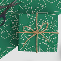 Image 1 of Green Stars Wrapping Paper